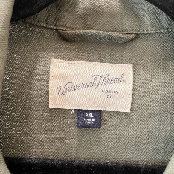 Universal Thread Army Green Button Up Utility Shirt Long Sleeve Womens Size XXL - Picture 5 of 10